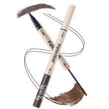 FelinWel Dual-Ended Brow Pen & Mascara - Waterproof Eyebrow Pencil met 2-Fork Tip & Tinted Brow Gel, 02# Donkerbruin
