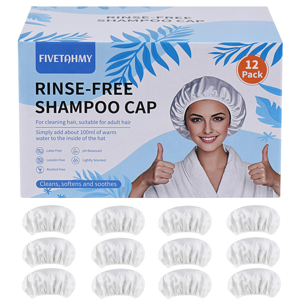 Sanpuk Shampoo Cap 12 Pack, No-Rinse Shampoo Cap, Waterless Shampoo And Conditioner Suitable For Adults, Bedridden And Seniors Suitable For Adults, Bedridden