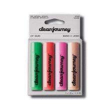 cleanjourney Lip Balm Set, 99% Natural Origin, Nourishes & Protects, Castor Oil, Coconut Oil & Shea Butter, EWG Verified, Vegan, For Dry Lips, Mint, R