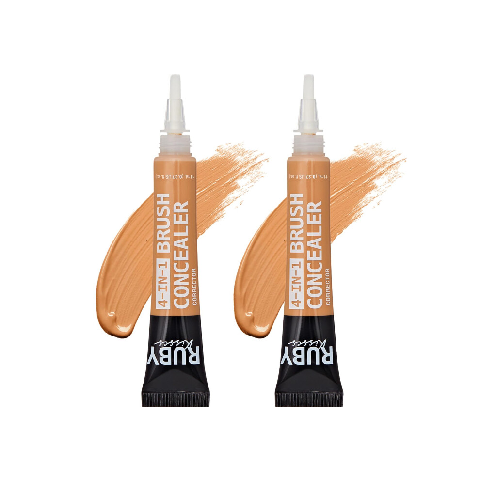 Ruby Kisses 4-In-1 Concealer, Color Corrector, Contour & Highlight, Full Coverage Natural Finish Covers Under Eye Circles & Blemishes, Hydrating & Lon