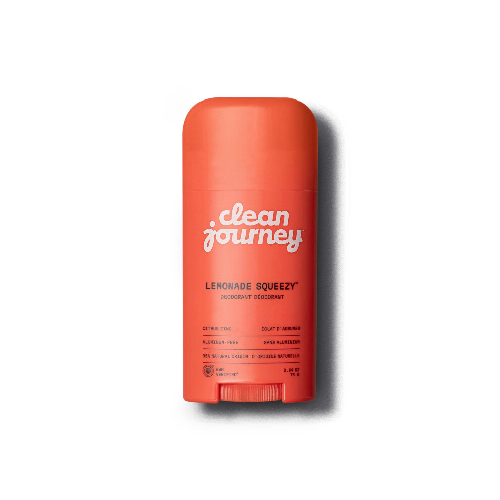 Cleanjourney Aluminum-Free Deodorant, Odor Control With Baking Soda, Natural Origin Ingredients, Ewg Verified & No Harmful Chemicals, Lemonade Squeezy