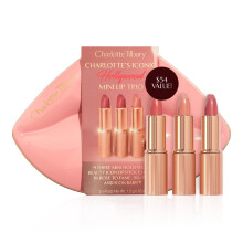 Charlotte Tilbury Iconic Hollywood Lip Trio - Limited-Edition Lipstick Gift Set Featuring K.I.S.S.I.N.G Shades - Moisturizing, Flattering Travel Size