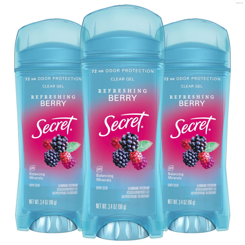 Secret Fresh Antiperspirant Deodorant For Women, 72Hr Breathable Sweat & Odor Protection, Instant Freshness & Gentle, Ph Balancing Minerals, Clear Gel