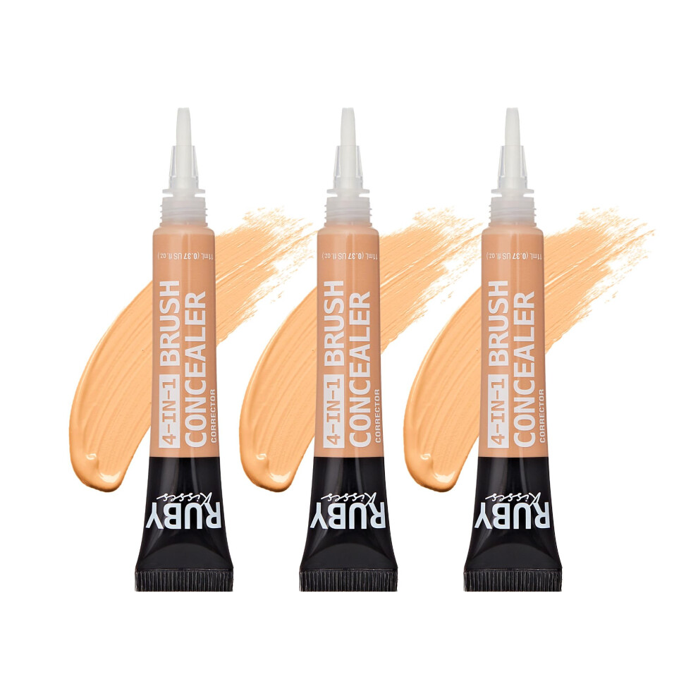 Ruby Kisses 4-In-1 Concealer, Color Corrector, Contour & Highlight, Full Coverage Natural Finish Covers Under Eye Circles & Blemishes, Hydrating & Lon