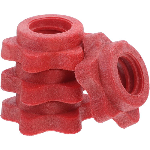 Dumbbell Barbell Fixing Nuts 4Pcs Self-Locking Hexagonal Red Plastic Pieces