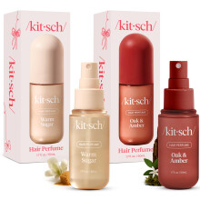Kitsch Hair Perfume for Women- Warm Sugar and Oak & Amber | Clean, Deodorizing & Patented Odor-Eliminating Technology Hair Spray & Body Mist- Freshen
