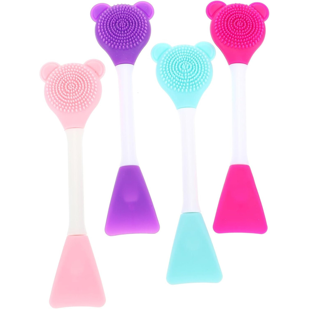 Hkhbjs 4Pcs Facial Scrubber Exfoliator Brush Double-Ended Silicone Face Mask Brush For Pore Cleaning Skin Care