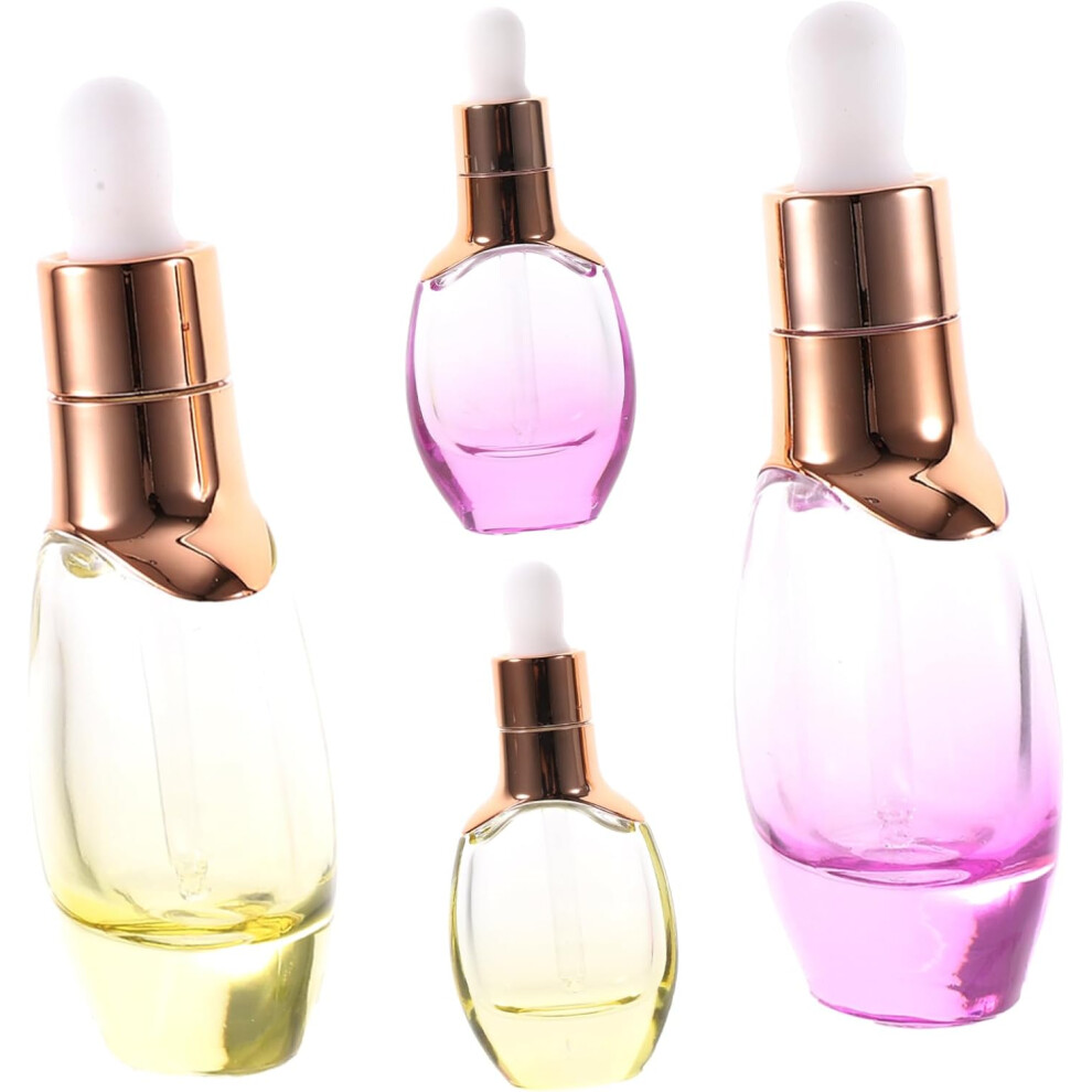 Hkhbjs 4Pcs 30Ml Glass Dropper Bottles Wear-Resistant Essential Oil Bottles Portable Travel Sub And Household Use Random Color