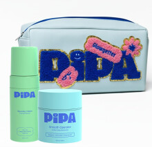 Pipa Skincare Daily Glow Bundle voor Kinderen & Tieners - Smooth Operator Moisturizer, Squeaky Clean Cleanser & Schattige Pouch