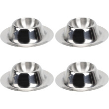 Lot de 4 coquetiers multifonctions en acier inoxydable, faciles Ă transporter et Ă nettoyer, couleur argent.
