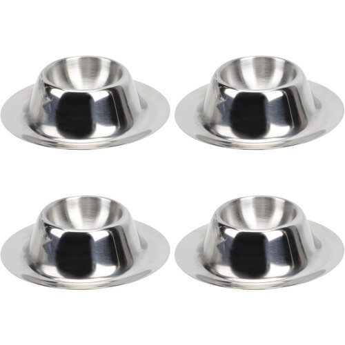 4pcs Multi-Function Egg Cups Egg Cup Holder Stainless Steel Convenient to Take Easy to Clean Silver