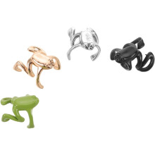 4er-Set Frosch-Ohrclips für Damen (ohne Ohrlöcher) – Vintage-Tierschmuck