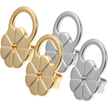 4 Stück 8 mm Ohrstopper aus gold-platinierter Legierung im Pflaumenblüten-Design, mit verschließbaren Ohrringverschlüssen