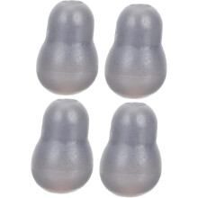 Vervangende oordopjes (4 stuks) van zacht PVC in kalebasvorm, grijs, gemakkelijk te gebruiken en comfortabel.