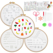 Easy Embroidery Kit for Beginners with Hoop and Pattern DIY Embroidery Material Set