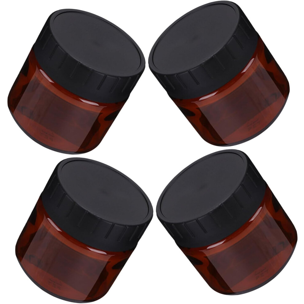 Hkhbjs Black/Cream 4Pcs Refillable Cosmetic Containers With Lids Travel Jars