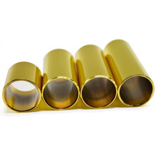 Set van 4 vingerbeschermers van roestvrij staal voor gitaarslide (7 cm, 6 cm, 5,1 cm, 2,8 cm) in goudkleur.