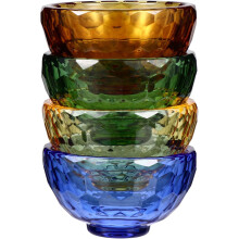 4er-Set Kristall-Buddha-Opferschalen mit Wabenmuster, klein und mini, klassische Form