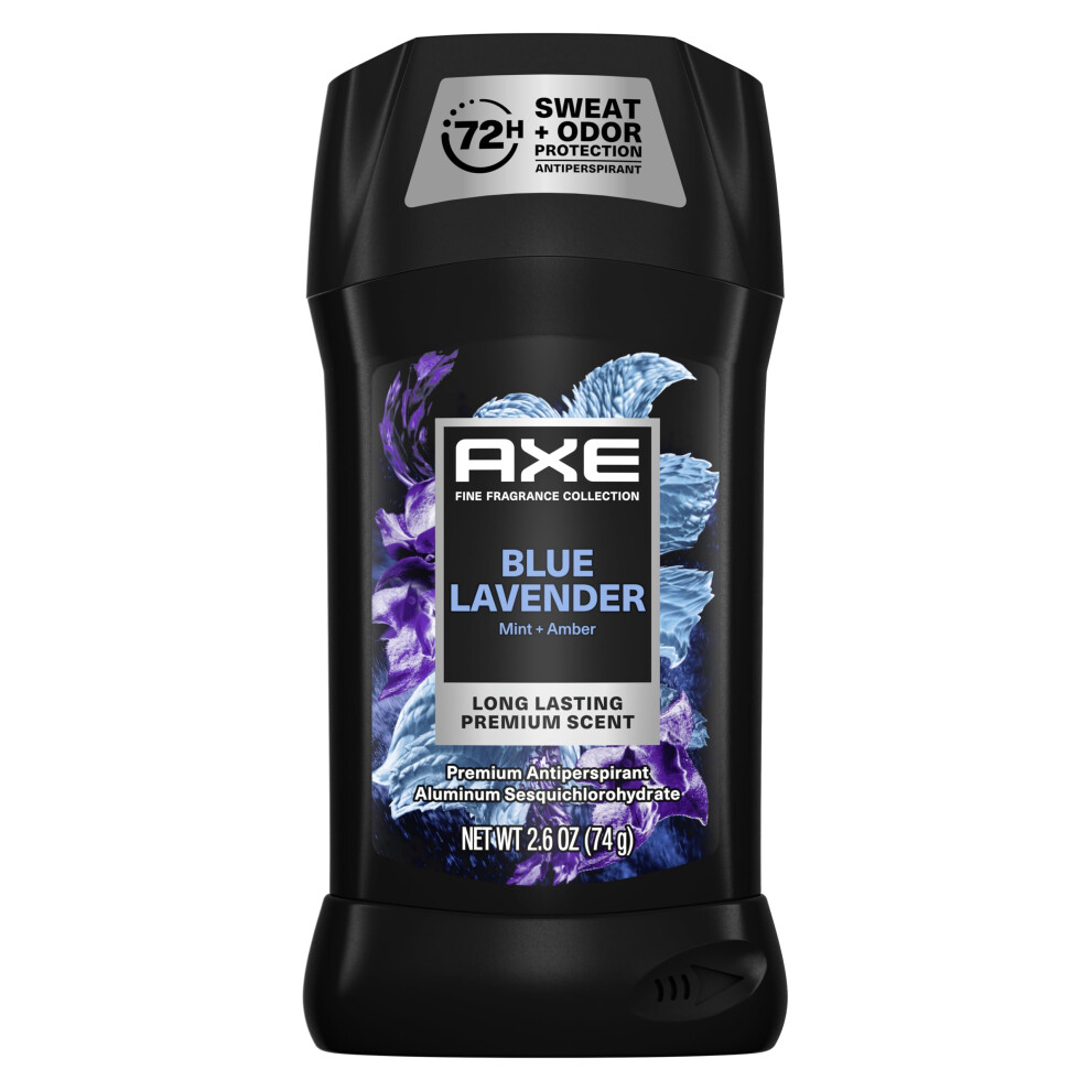 Axe Blue/Lavender Fine Fragrance Collection Antiperspirant Deodorant For Men 72 Hour Sweat & Odor Protection 2.6 Oz