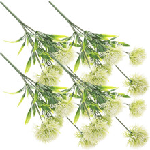 Künstliche Löwenzahnblüten, realistisch aussehend, 4er-Set, weiß, künstliche Löwenzahnblüten, Vase, Dekoration für Zuhause