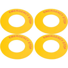 4Pcs Emergency Stop Sign Stickers Industrial Equipment Decals