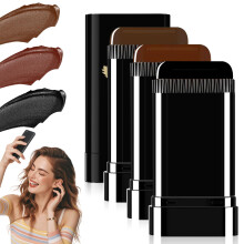 3PCS 2 in 1 Instant Haarverf Stick, Waterproof en Zweetbestendige Haarverf Stick, Draagbare 3 Kleur Haarstiften met Kam voor Vrouwen en Mannen