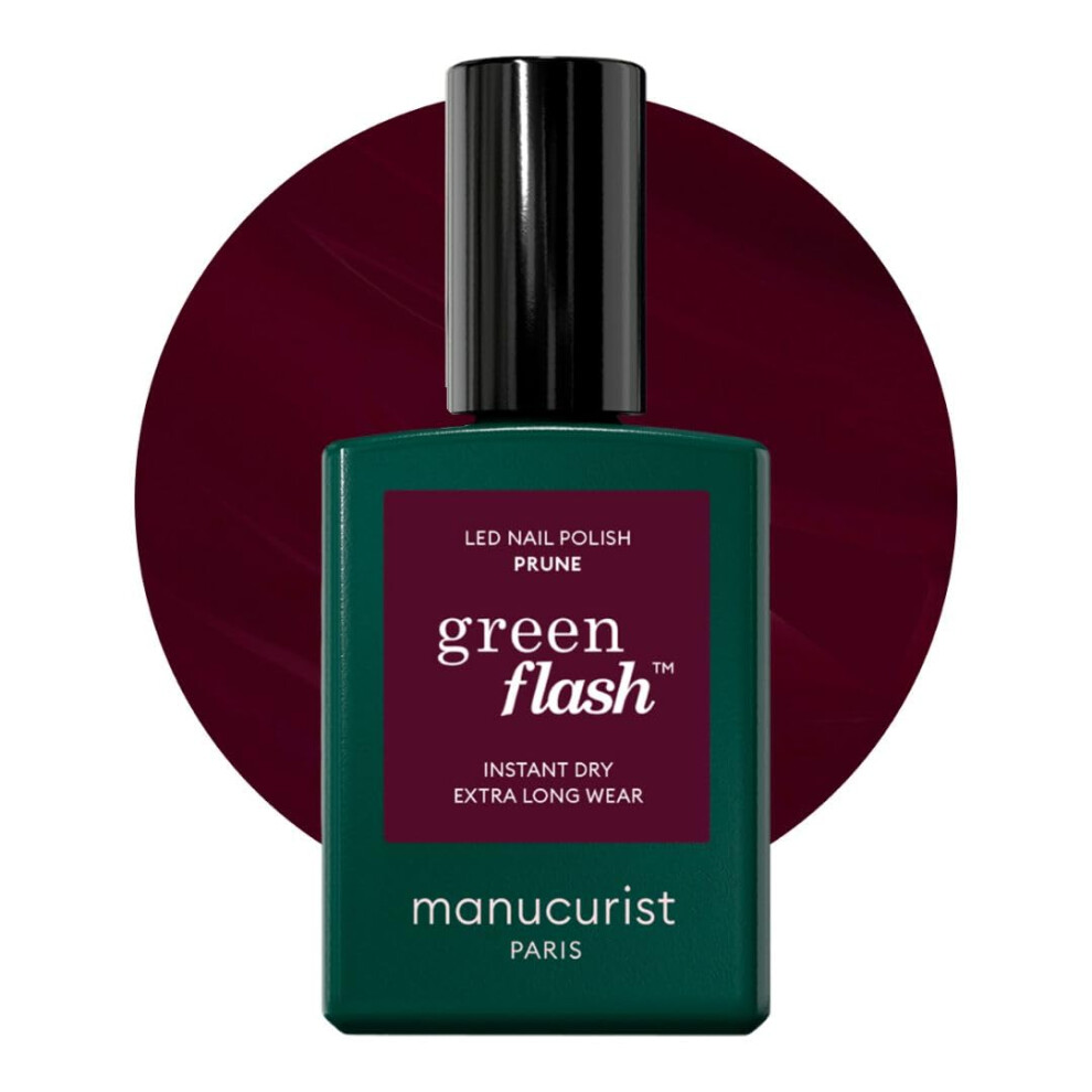 Manucurist Green - Flash Prune Led Gel Nail Polish - Vegan - 12-Free, Plant-Based (61%) Gel Polish - Made In France - 0.5 Fl Oz