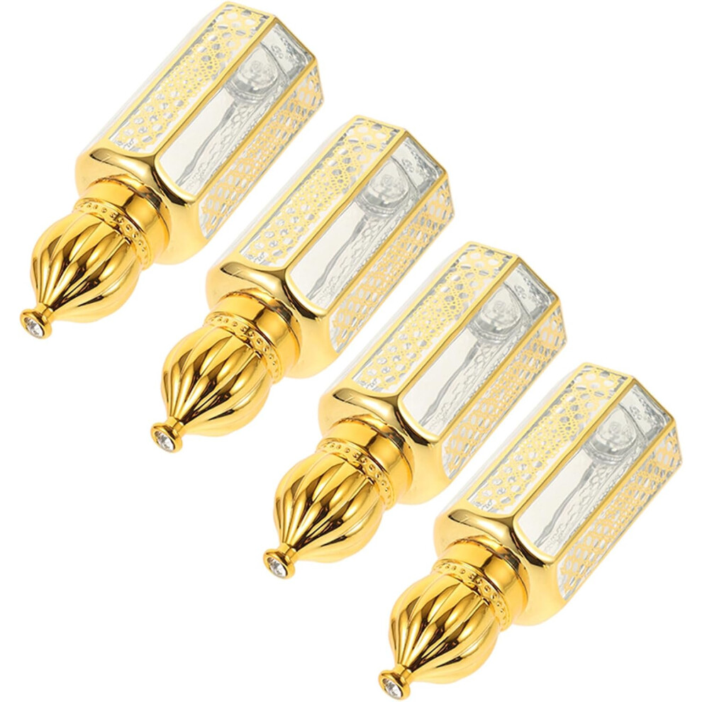 Hkhbjs 4Pcs Empty Glass Roller Bottles Essential Oil Bottle Dome Cap Perfume Sample Vials For Aromatherapy Oils