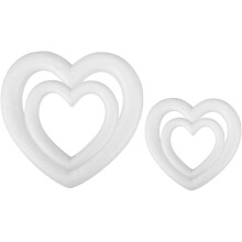 4 Stück herzförmige Schaumstoffblumen für Bastelarbeiten, Valentinstag, Hochzeitsdekoration, herzförmige Kränze