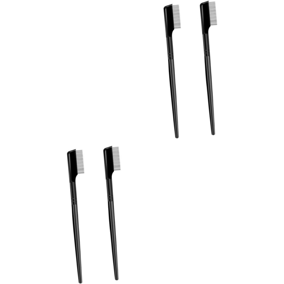 Hkhbjs 4Pcs Dense Teeth Steel Needle Eyelash Brow Comb Eyelash Separator For Eyebrow Makeup Application Grooming Tool