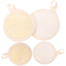Dischetti esfolianti per il viso, 4 pezzi, 8x8 cm, in luffa naturale, per esfoliare il viso.