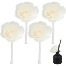 4 bâtonnets diffuseurs de fleurs artificielles en rotin, sans flamme, pour une relaxation optimale.
