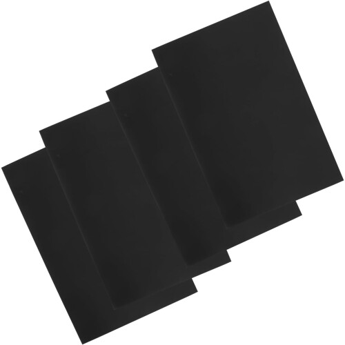 4pcs A4 Black Aluminum Laser Engraving Blanks Metal Sheets Rectangular Stamping Tags
