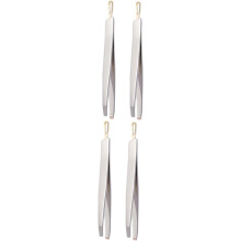 4-teiliges Set Augenbrauenpinzetten aus Edelstahl mit flacher Öffnung – Kreative Make-up-Pinzetten
