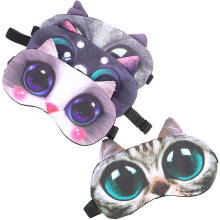 4pcs Cat Eye Mask Adorable Sleeping Eye Patches Cat Pattern for Sleep and Relaxation