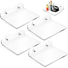 Acryl-Wandregale, 20 x 15 cm, L-förmig, ohne Bohren, Wandmontage, dekorativer Badezimmer-Organizer