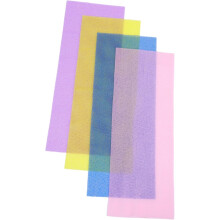 4er-Pack Netz-Badetücher, Peeling-Waschlappen für Sauna und Dusche in Blau, Gelb, Rosa und Lila