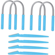 4pcs removedor de cabelo e corte de sobrancelha conjunto azul corte de barbear de sobrancelha de remoção de cabelo facial precisa