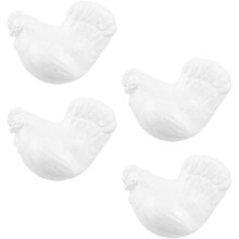 4 Stück 14 cm weiße Styropor-Hühnermodelle für DIY-Bastelarbeiten, Tierfiguren vom Bauernhof, Skulpturen und Dekorationen