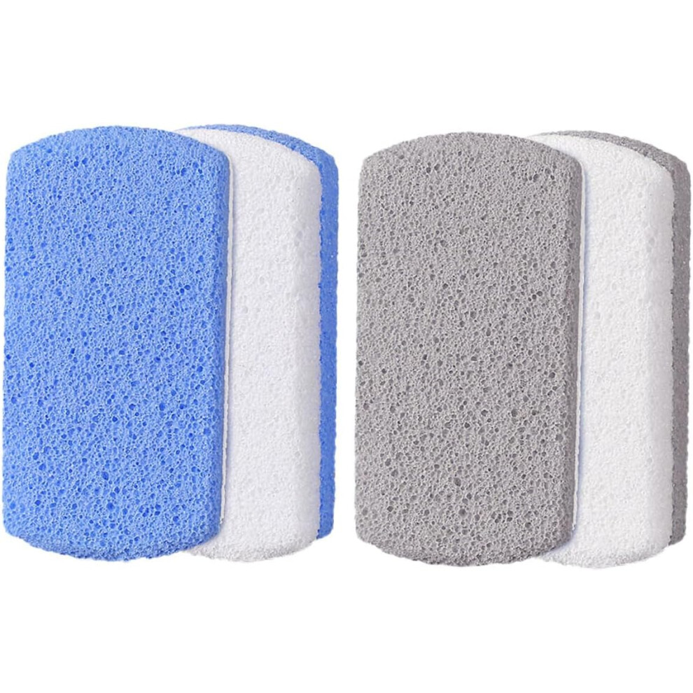 Hkhbjs 4Pcs Dual-Color Foam Glass Foot Files Exfoliating Callus Removers Dead Skin Pumice Stones