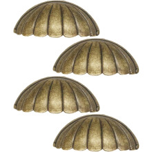 Küchenschubladengriffe, 4 Stück, halbkreisförmige Muschelgriffe aus Metall für Kleiderschrank und Küchenmöbel