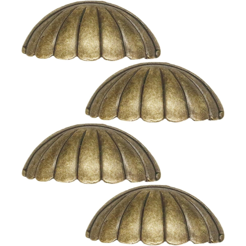 Kitchen Drawer Pulls 4Pcs Metal Semi-Circular Shell Handles For Wardrobe And Cupboard Furniture 5455468327506