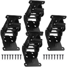 4pcs Folding Hinges Furniture Fittings Connector Black Iron Heavy Duty Sturdy Build Versatile Usage