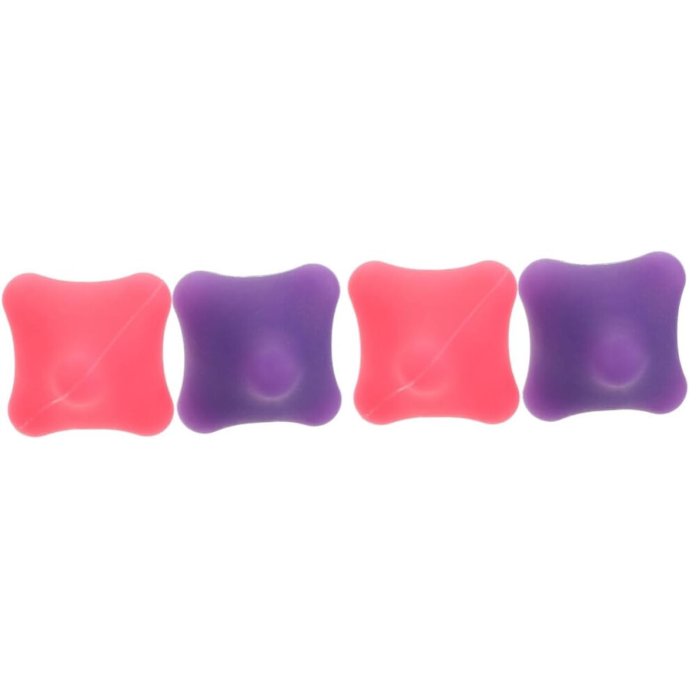 Hkhbjs Pink/Purple 4Pcs Hexagonal Massage Ball For Hand Therapy Portable Silicone Finger Exercise Tool F