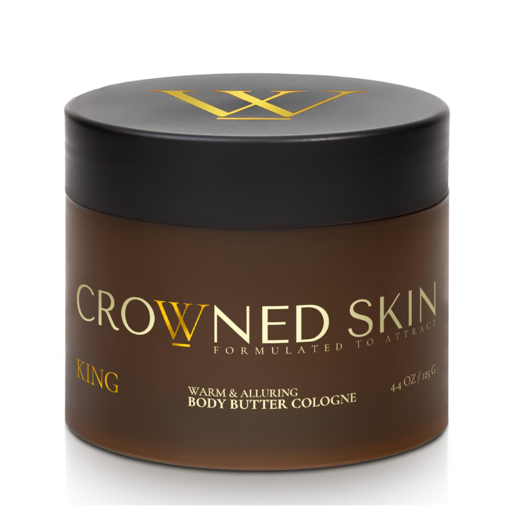Crowned Skin King Cologned Body Butter For Men | Warm & Sensual | New Moisturizing Formula Scented With Sandalwood & Leather | Infused With Organic Sh