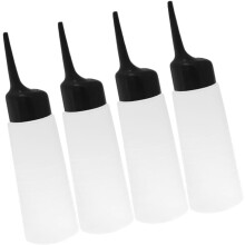 4 Stück Applikatorflaschen mit schräger Spitze für Haarfärbemittel und Dauerwellenshampoo zum Mischen und Abmessen von Haar- und Kopfhautöl.