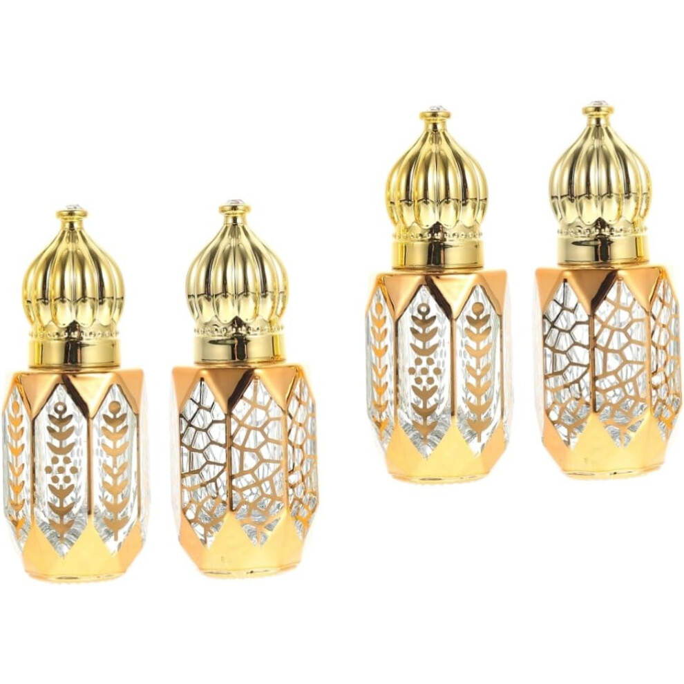 Hkhbjs 4Pcs Refillable Glass Perfume Containers Roller Bottles For Essential Oils For Travel And Self Care Gifts For Women