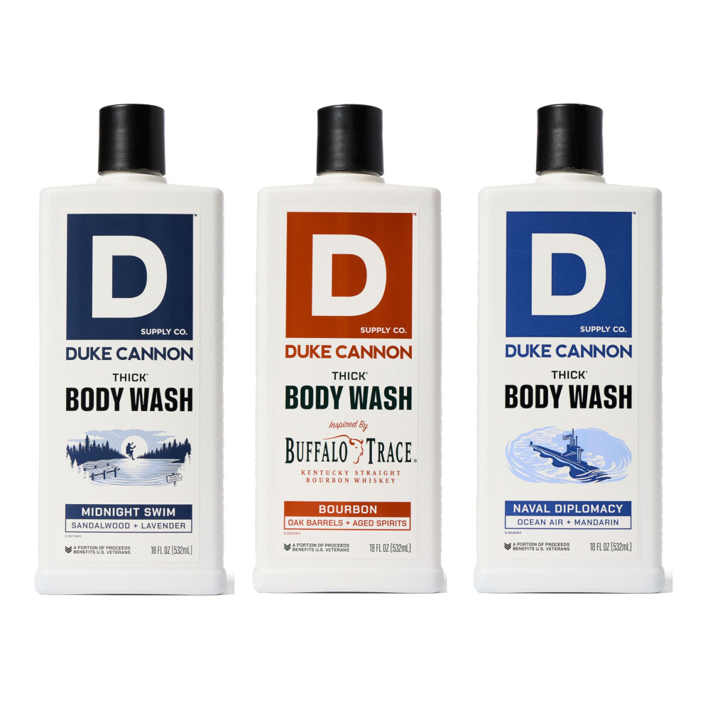 Duke Cannon Supply C Duke Cannon Supply Co. Thick High-Viscosity Body Wash For Men Thick In A Box Variety 3 Pack - Premium Ingredients, Plant-Based Thickeners, Superior La