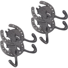 Stück schmiedeeiserne Haken, Hufeisenform, Zierleistenhaken im Vintage-Stil, schwarzes Gusseisen, vielseitig einsetzbar, angenehme Haptik