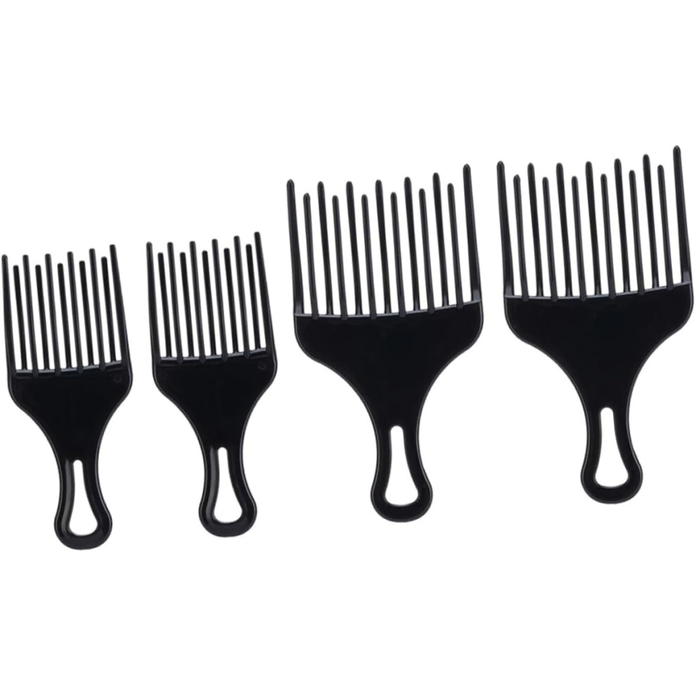 Hkhbjs Unisex Black 4Pcs Wide Tooth Hair Comb Detangle Curly Hair Wig Braid Styling Tool Plastic